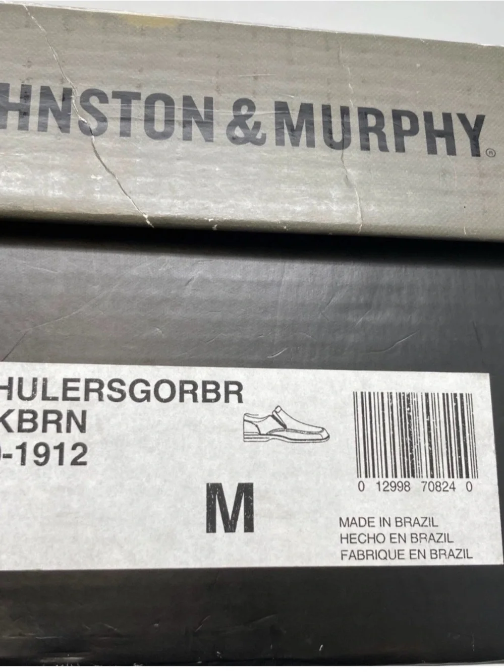 Johnston & Murphy Dark Brown Leather Slip-On Loafers 9M with box